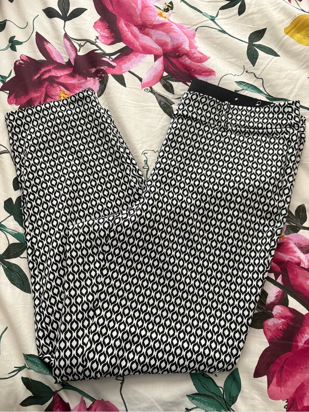 Lane Bryant Black and White Geometric Pants Size 16
